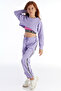 Modern Romance Striped Girl's Combed Cotton Sweatpants - 3