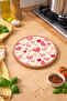 Pink Heart Patterned Cork Trivet for Pots and Pans, 19cm Diameter, 1cm Thickness
