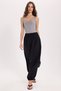 Women's Slim Fit Narrow Cut Strappy Square Neck Open Back Sandy Fabric Snap Fastener Gray Bodysuit - 2