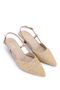 Women's Genuine Leather Cream Heeled Shoes - 3
