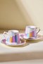 Antique 2-Person Aurora Colored Coffee Cup Set