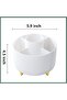 منظم مكياج دوار، 360 درجة °   حامل فرش مكياج دوار بسعة كبيرة، علبة تخزين وعرض مستحضرات التجميل بخمس فتحات، لطاولة الزينة والحمام والمكتب، لون أبيض - 5
