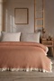 Doris 100% Cotton Ruffled Single Pique-Bedspread 160*230 cm Salmon - 2