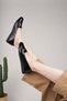 Mhd 68 Black Patent Leather Stone Daily Women's Ballerinas - 4