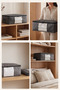 Set of 3 Large Size 70X50X25Cm Windowed Sofa Bed & Underbed, Quilt & Pillow Organizer Storage Anthracite Gray - 5