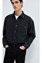 M0210588 Aidan Black Anthracite Jean Shirt Men's Shirt Black - 2