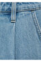 Denim Bermuda Shorts with Pleats - 5