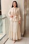 Evening Dress with Pleated and Ruffle Detail on the Front