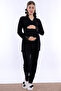 Effortt Maternity Pajama Set with Hijab, Soft Textured Cotton Robe - Black - 5