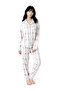 Women's Baby Blue Plaid New Start Peter Pan collar Long Sleeve Trouser Pajama Set