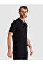 Black Slim Fit Knitted Textured Buttoned Polo Collar T-Shirt 50309959-Vr046 - 3