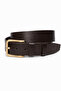Genuine Buffalo Leather Antique Yellow Buckle Men's Belt 4cm - 3