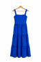 Women's Cobalt Blue Strappy Midi Length Cotton Summer Dress - 5
