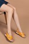 Women's Genuine Leather Anatomical Sole Sandals Iz.4605 Yellow - 3