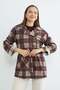 Plaid Patterned Belted Trench Coat - 3