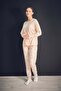 Rabbit Embroidered Crew Neck 2 Piece Pajamas Set