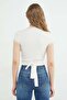 Lace Double-Breasted Collar Tie-Down Blouse - 8