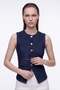 Denim Vest with Gold Buttons and Stitching Detail