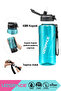 1500ml New Collection Mega Size Silicone Straw with Measurement Scale Transparent Body with Hand Strap Tritan Sports Water Bottle Bpa Free No Odor - 4