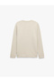 Cotton Long Sleeve Textured Basic Crew Neck Sweatshirt - 6