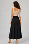 Women's Black 100% Tencel Fabric Skirt with Elastic Waist and Pocket Detail - 6