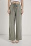Wide Leg Gabardine Trousers with Tassels - 4