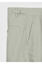 Beige Plain Woven Carrot Fit Casual 100% Linen Bermuda - 7