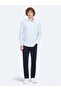 Blue Striped Regular Fit Long Sport Cotton Blend Shirt - 2