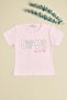 Floral Love Text Printed Girl's T-Shirt