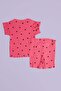 Heart Patterned Ribbed Girls' Shorts Set of 2 - 4