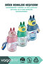 650ml New Collection Neck Strap Silicone Soft Straw Ear-Shaped Lockable Lid Cute Friends Patterned Polycarbonate Kids School Water Bottle - 6