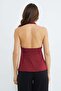Halter Neck Covered Blouse with Buckle Accessories - 6