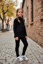 Ribbed Lycra Half Turtleneck Girls' Leggings Set