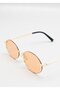 Unisex Round Sunglasses Gold Color Frame Beige Glass Uv Protection Marm C3