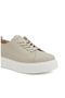 Bej Kadın Deri Sneaker - 6
