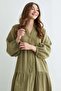 Fullamodest Half Buttoned High Collar Muslin Dress - 3