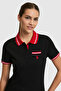 Women's Black Polo Collar Basic T-Shirt 50323455-Vr046 - 2