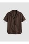 Two Mt Shop Quality Lcw Dream Brown Satin Patterned Short Sleeve Women's Shorts Pajama Set - 6