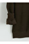 Lcwaikiki Classic Brown Shirt Collar Men's Sweatshirt - 5