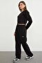 3 Thread Heart Embroidered Crop Sweatshirt - 5