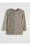 Original Oval Collar Patterned Blouse - 4