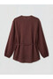 Lcw Modest Brown Women's Shirt Tunic with a Defined Collar and Belted Waist - 6