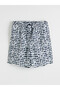 Trendlucky Men's Knee Length Patterned Swim Shorts with Difference in Length