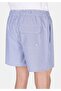 Slim Fit Striped Men's Navy Blue Sea Shorts - 5