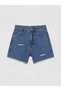 Lcw Kids Blue Ripped Detailed Girls' Jean Shorts - 2