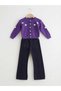 Girl's Daisy Embroidered Cardigan Knitwear Trousers Double Set - 6