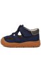Genuine Leather Velcro Fastening Navy Blue Baby Sandals - 5