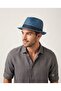 Premium 100% Paper Rope Blue Fedora Hat - Classic Summer Hat with Straw-Look Ribbon Detail - 5