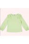 Girl's Long Sleeve T-Shirt with Elastic Sleeves and Ruffle Detail, Ages 3-13, Green