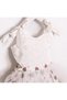 Girl's Waist Detailed Tulle Dress 2-5 Years Ecru - 5